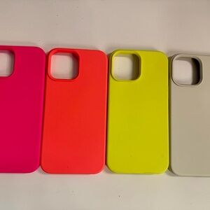 Neon Silicone iPhone 13 Pro Max Cases - Pink, Coral, Yellow, Cream